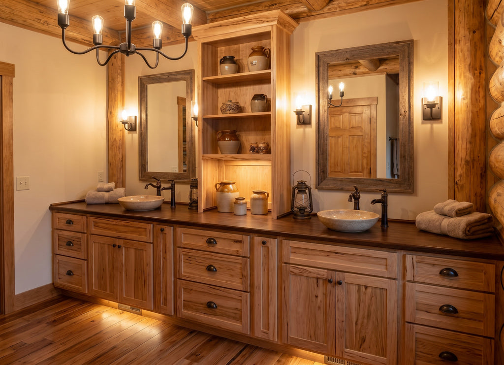 Rustic Maple Master Bathroom Cabinetry Set