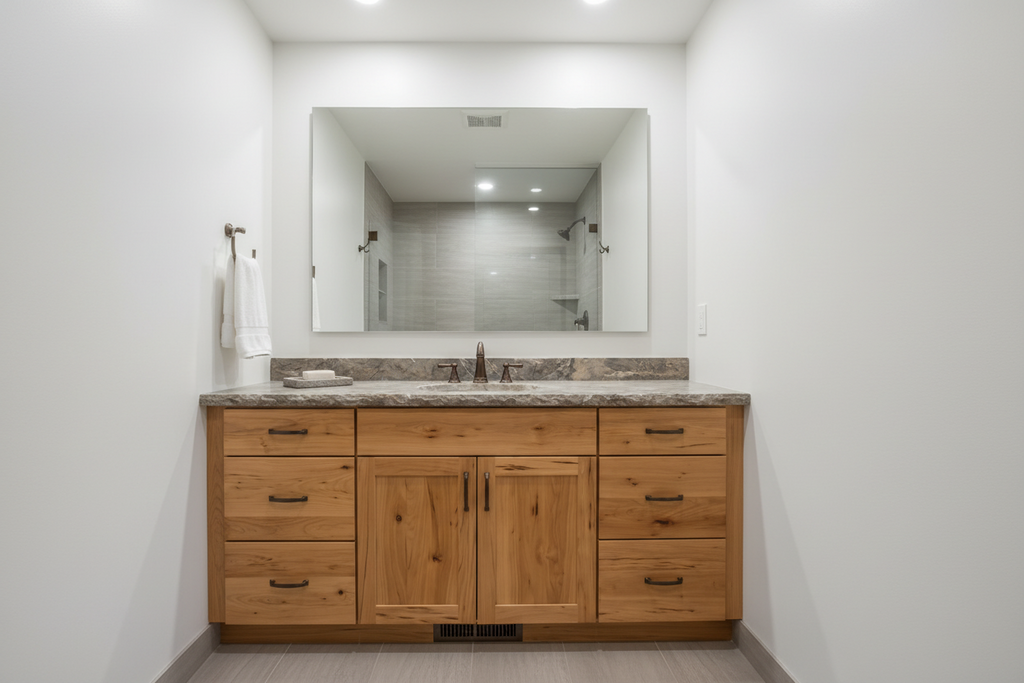 Rustic Maple Bathroom Single Sink Vanity