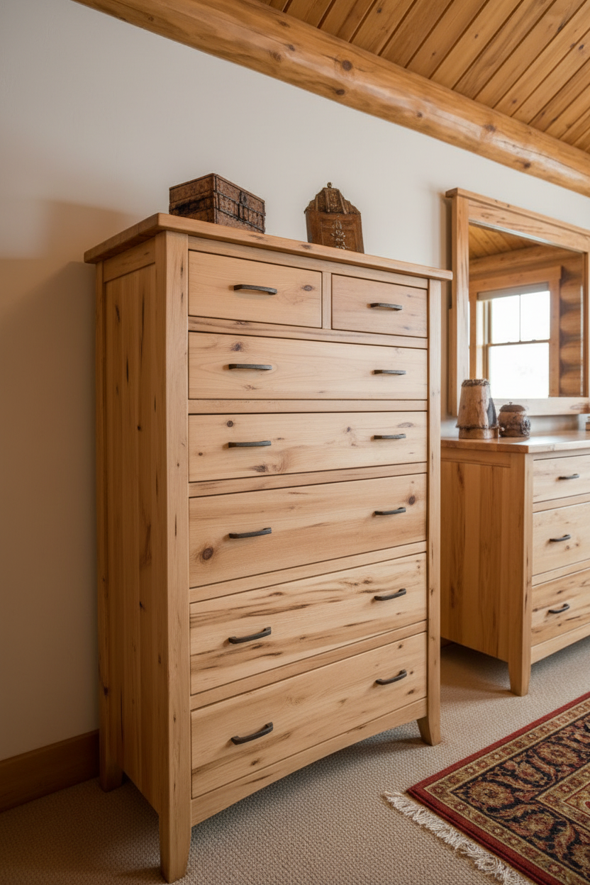 Rustic Wormy Maple Shaker Highboy Dresser