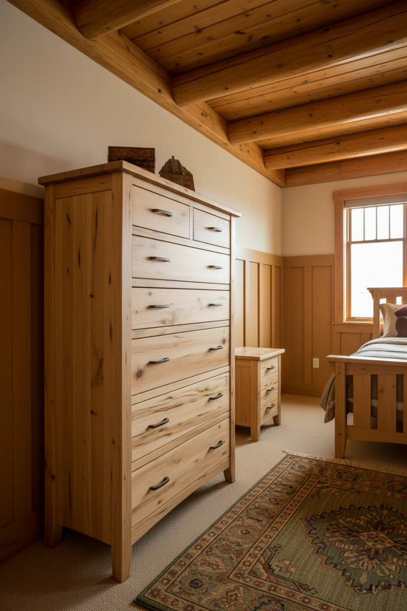 Rustic Wormy Maple Shaker Highboy Dresser