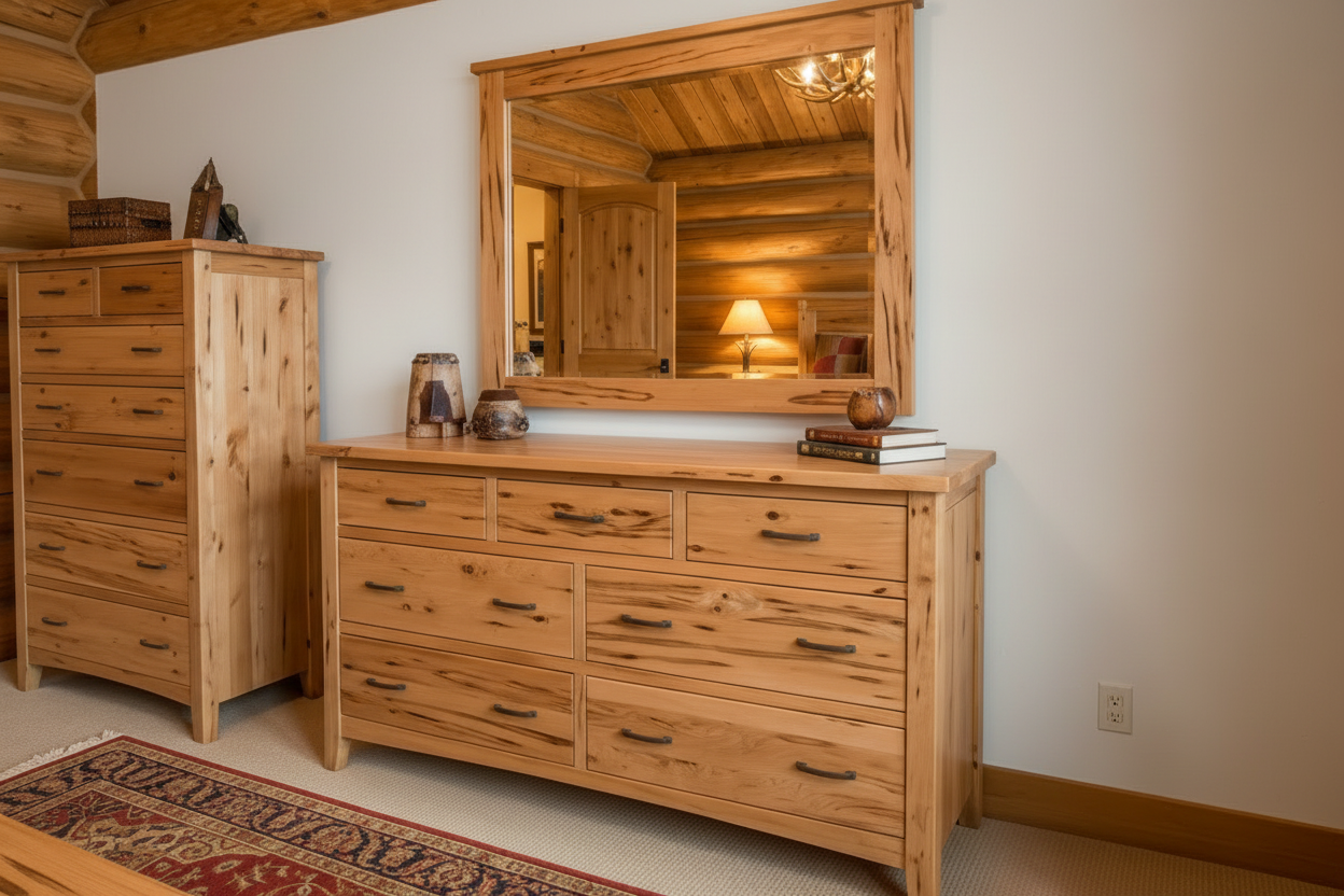 Rustic Wormy Maple Shaker Lowboy Dresser With Optional Mirror