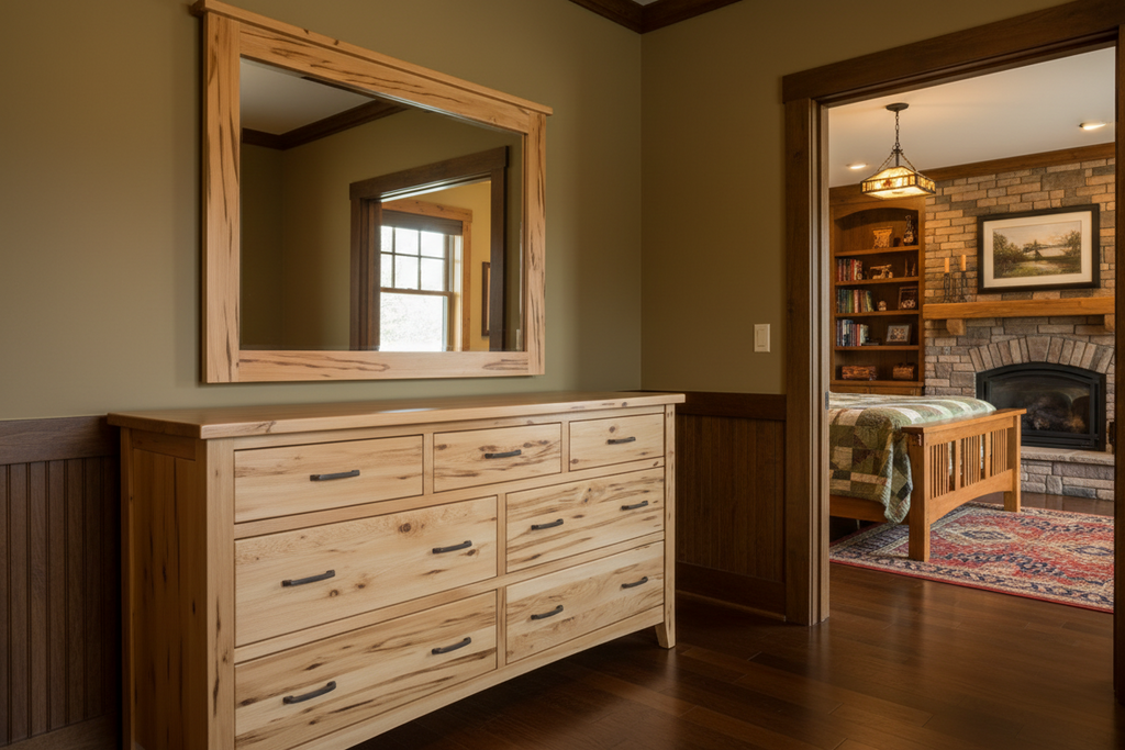 Rustic Wormy Maple Shaker Lowboy Dresser With Optional Mirror