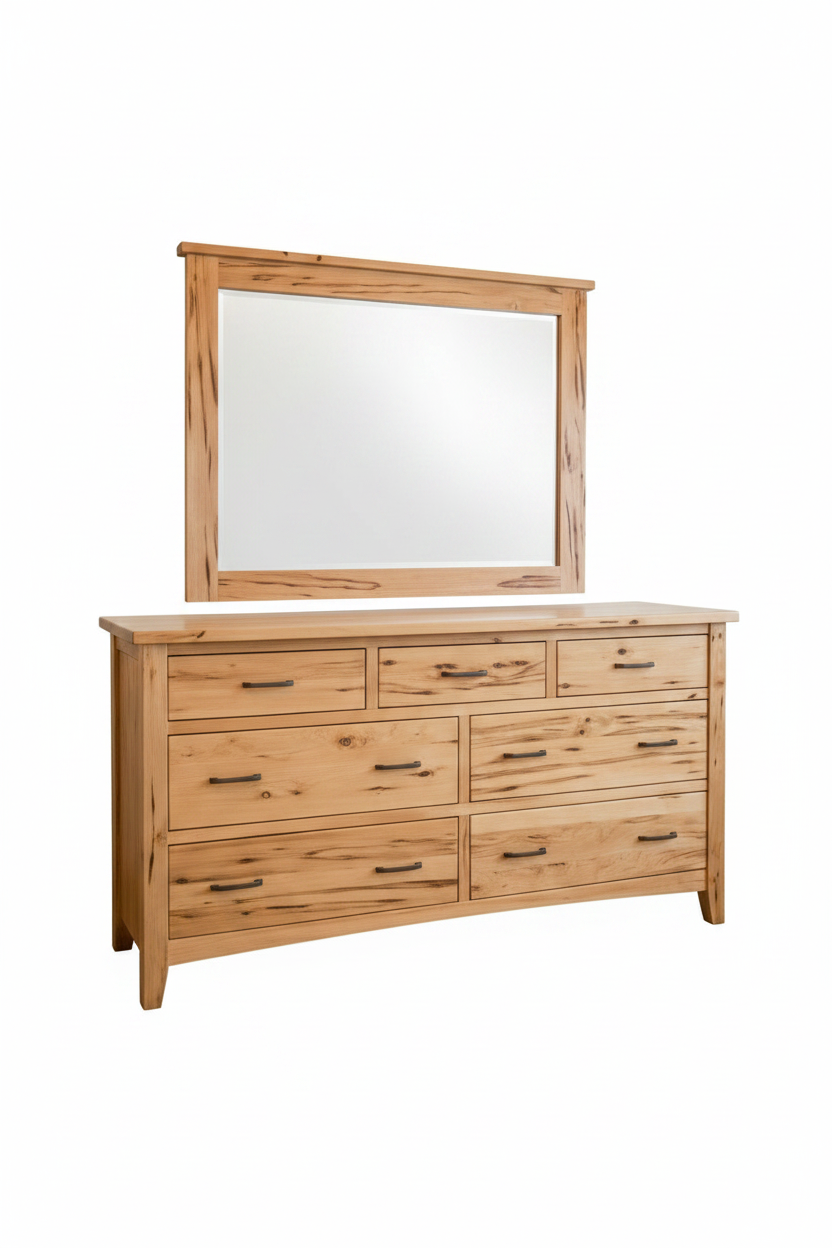 Rustic Wormy Maple Shaker Lowboy Dresser With Optional Mirror