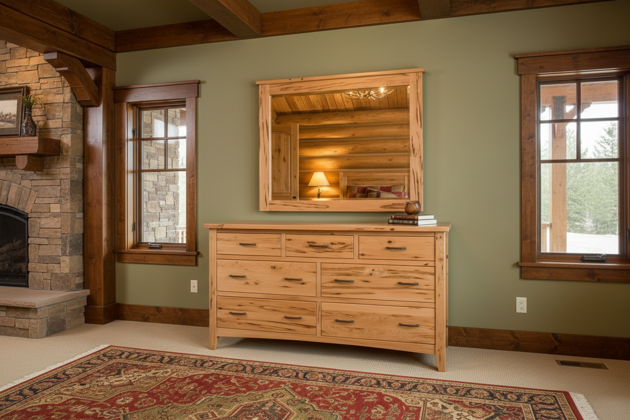 Rustic Wormy Maple Shaker Lowboy Dresser With Optional Mirror
