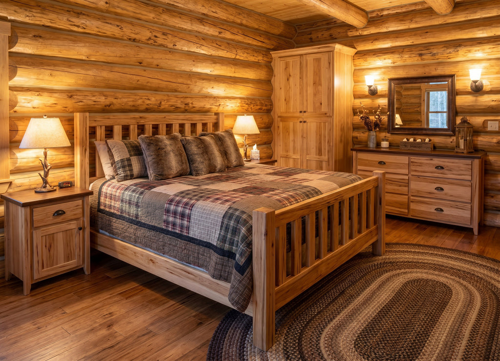 Rustic Wormy Maple Shaker Slat Bed