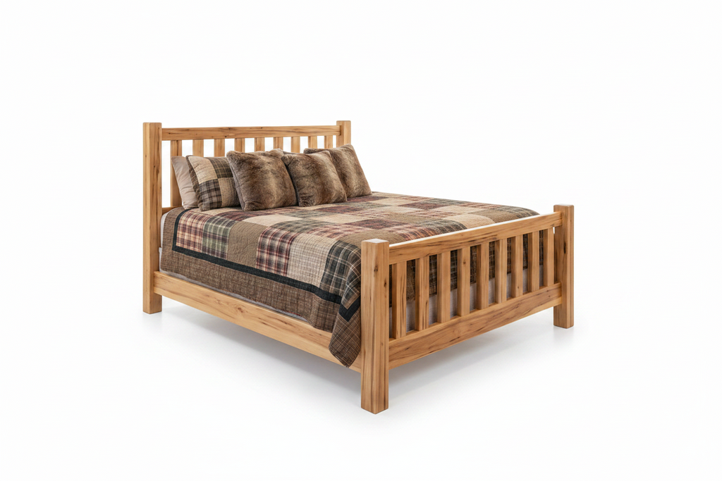 Rustic Wormy Maple Shaker Slat Bed