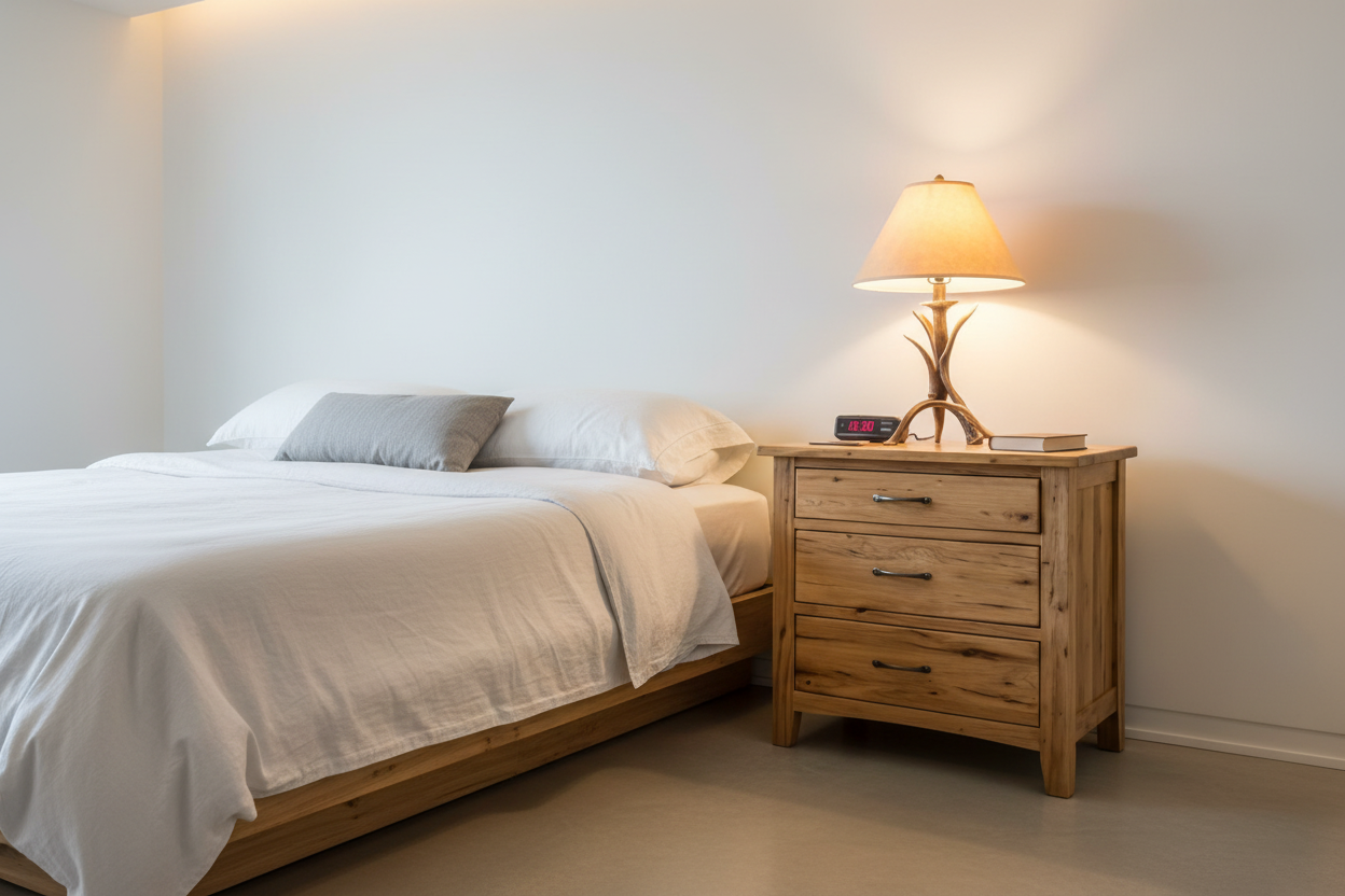 Rustic Wormy Maple Shaker 3-Drawer Night Stand